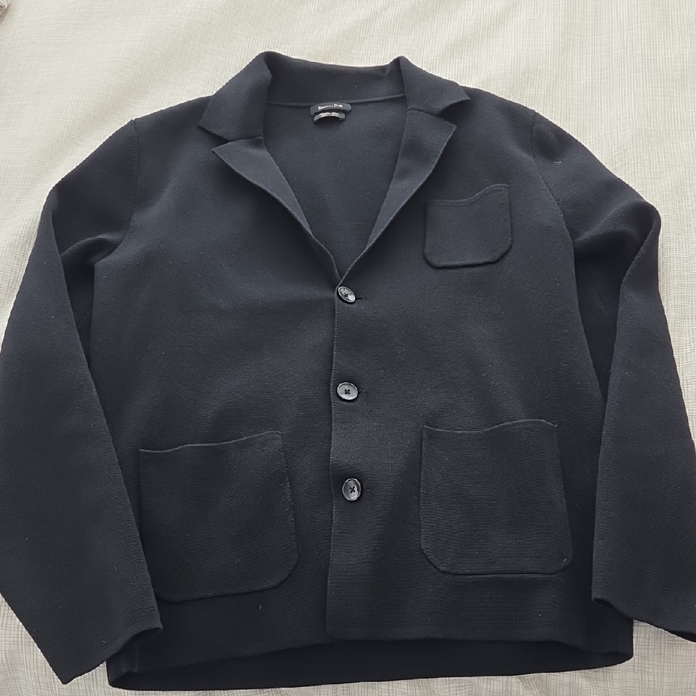 Massimo Dutti Black Sweater Blazer